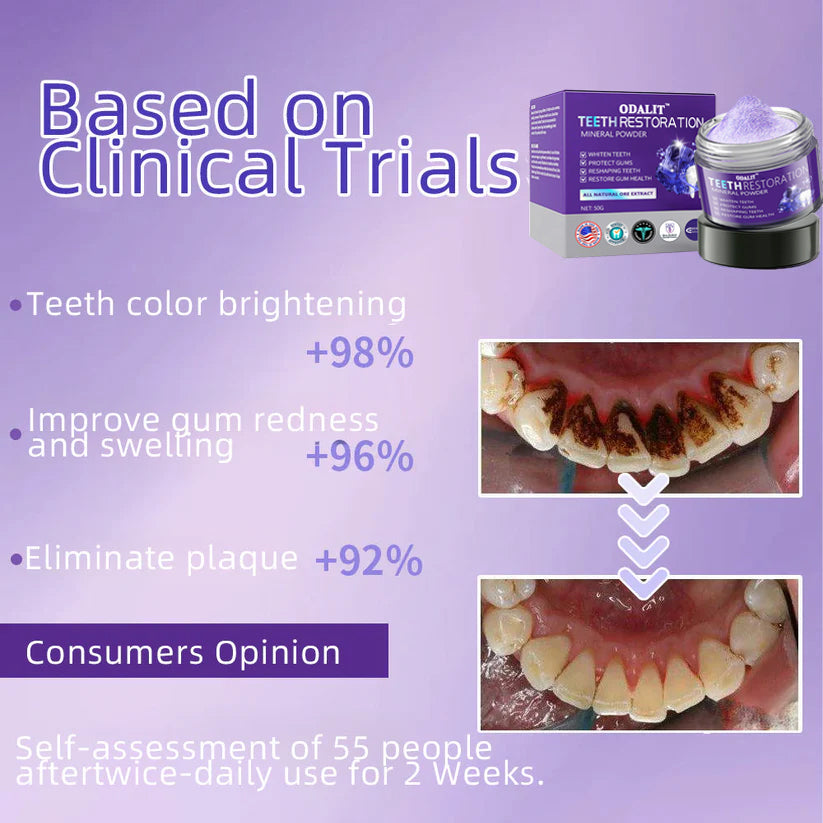 ODALIT™ TeethRestoration Mineral Powder🦷Obtain American Dental Association (ADA) Certification (Treats periodontitis and mouth ulcers, prevents tooth loss, and repairs gum recession)