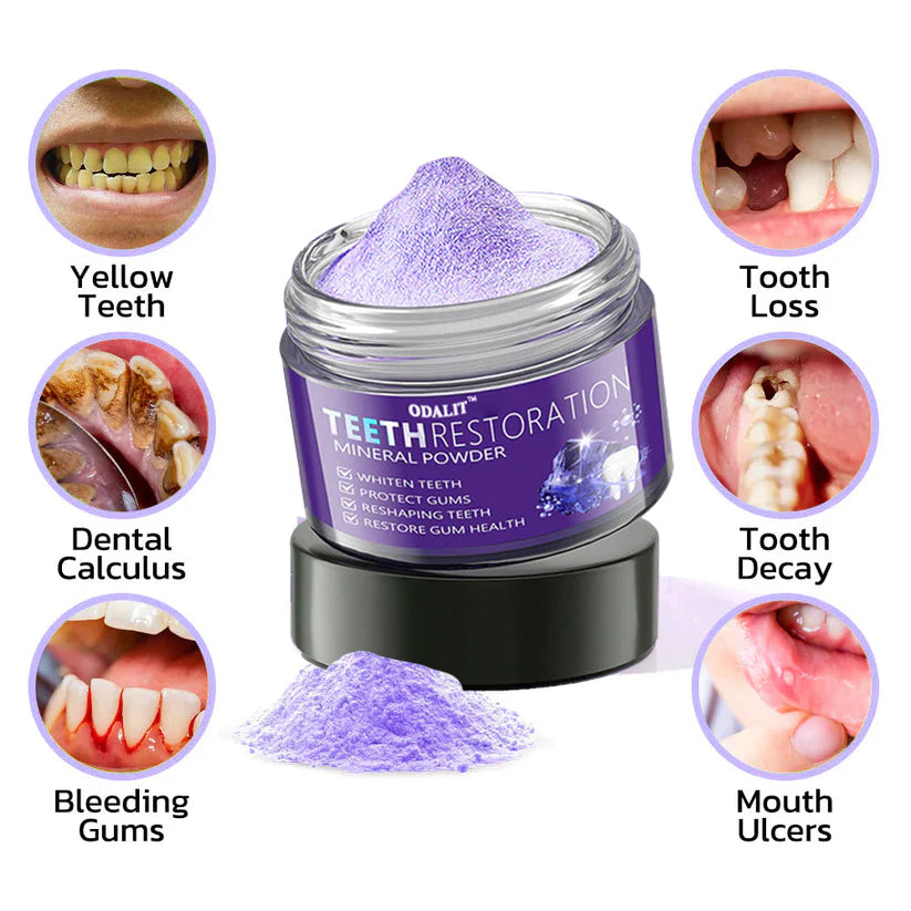 ODALIT™ TeethRestoration Mineral Powder🦷Obtain American Dental Association (ADA) Certification (Treats periodontitis and mouth ulcers, prevents tooth loss, and repairs gum recession)