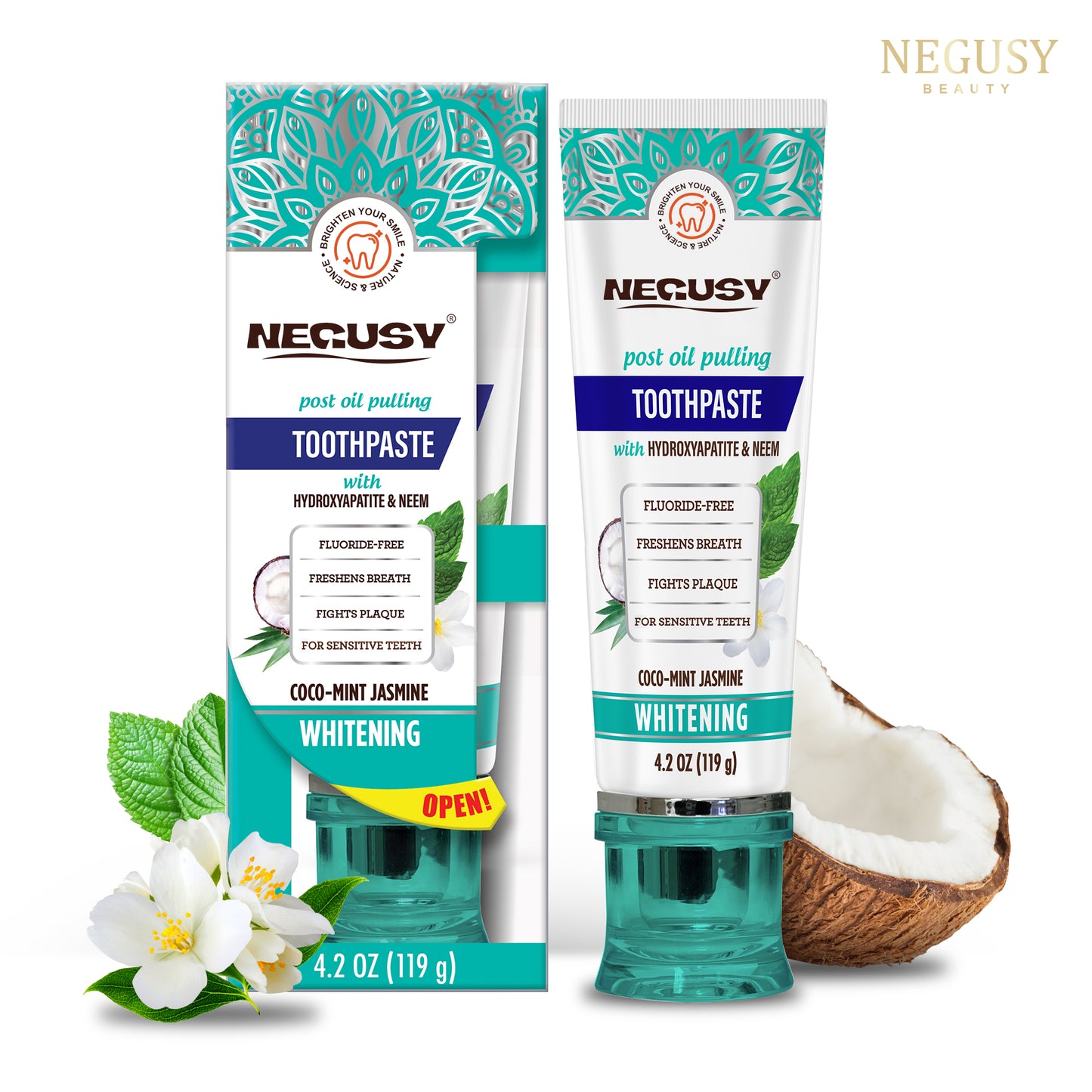 🔥FLUORIDE FREE, HYDROXYAPATITE, WHITENING TOOTHPASTE